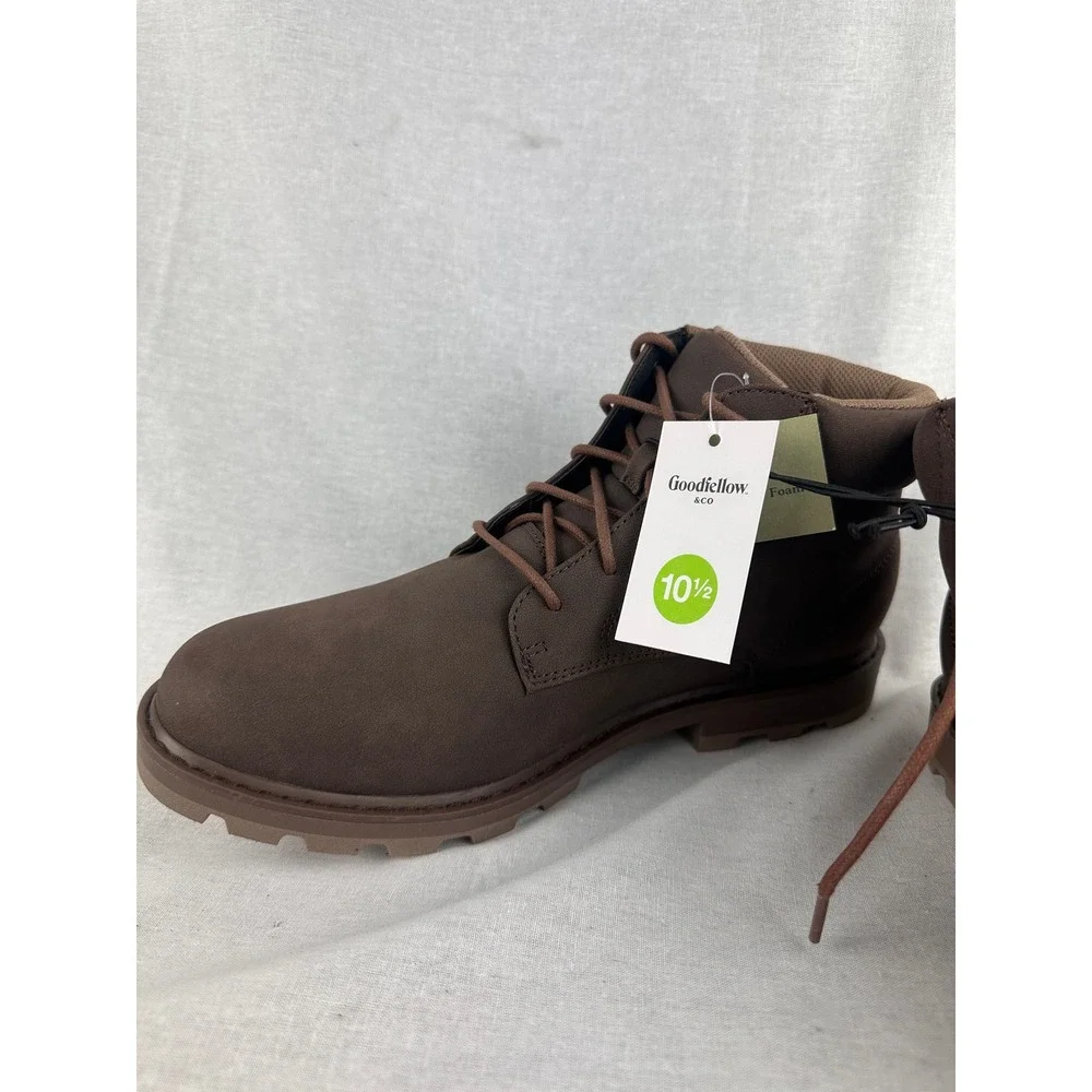 Goodfellow & Co Maynard Men Brown Lace Up Memory Foam Ankle Boots 10.5 098004293